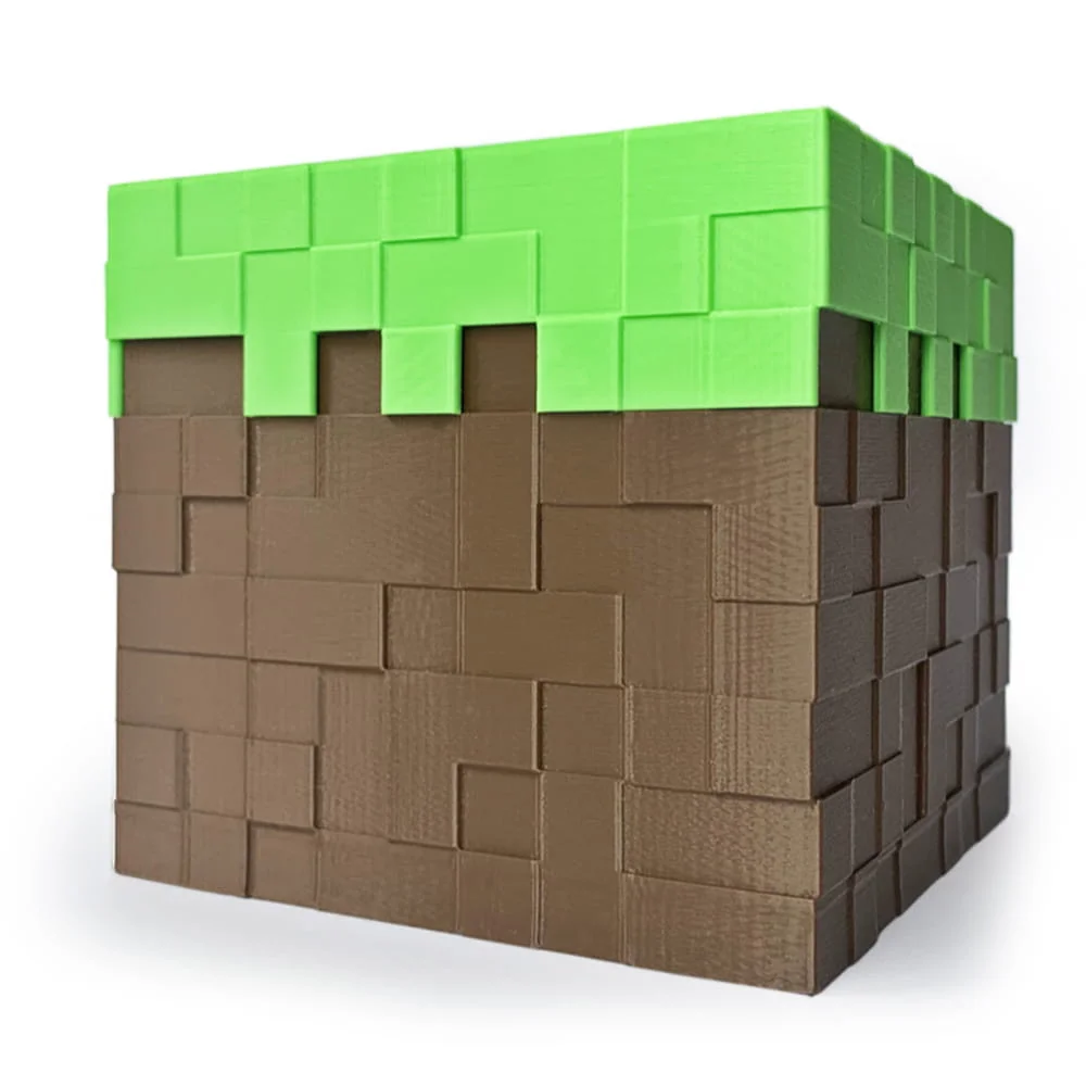 Minecraft-Style Piggy Bank - Grass