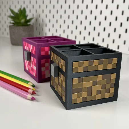 Organizer M for your desk in Minecraft style ECO Crayon Holder