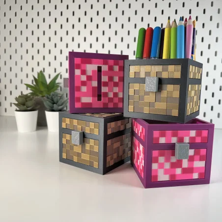 Organizer M for your desk in Minecraft style ECO Crayon Holder