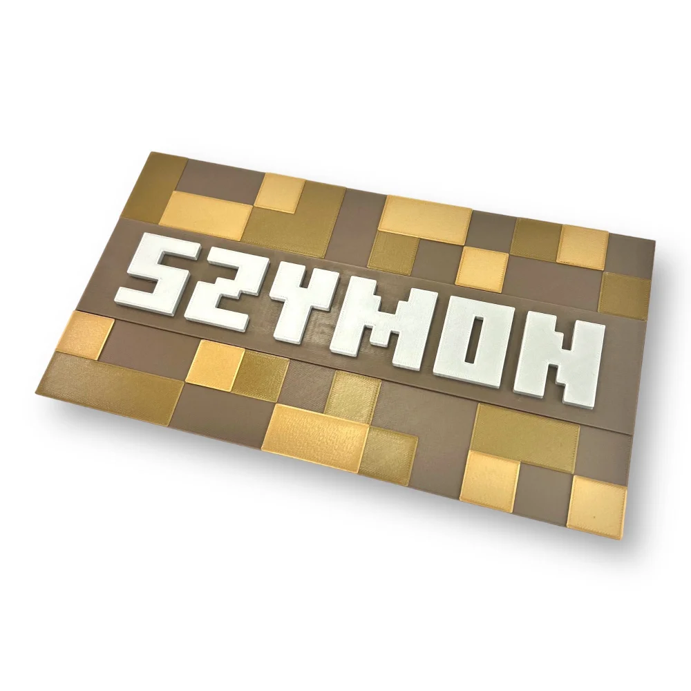 Wall/Door Sign in 3D Minecraft Style