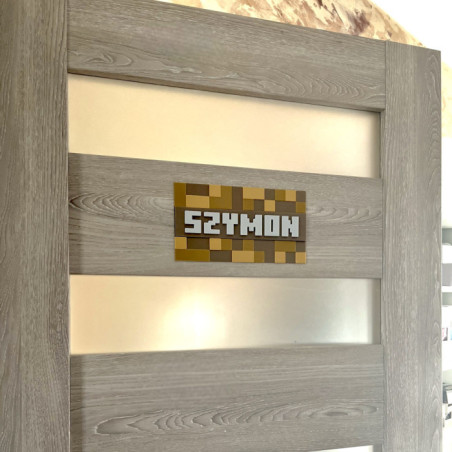 Tabliczka na ścianę/drzwi w stylu Minecraft 3D