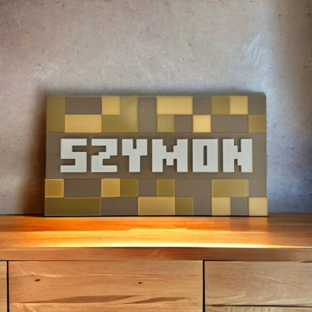 Tabliczka na ścianę/drzwi w stylu Minecraft 3D