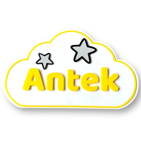 3D Cloud Name Plaque for Wall/Door