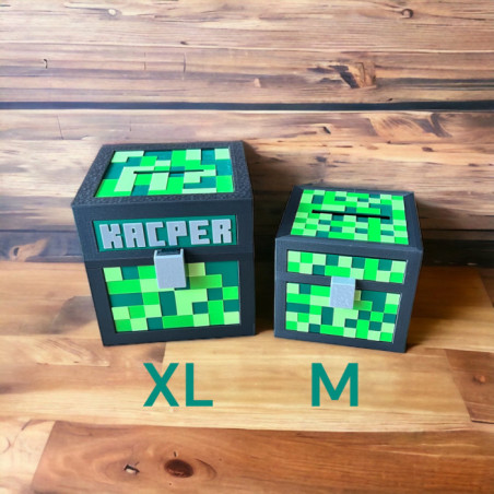 Skarbonka dla dziecka XL w stylu Minecraft BIO