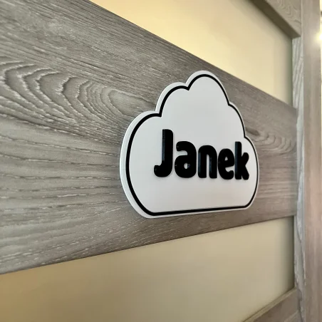 3D Cloud Name Plaque for Wall/Door