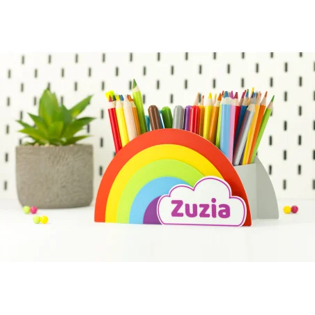 Rainbow Crayon Holder with Name BIO Crayon Organizer