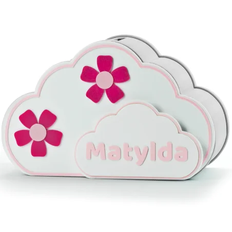 Cloud Piggy Bank for Kids with Name BIO