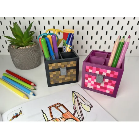 Organizer M for your desk in Minecraft style ECO Crayon Holder