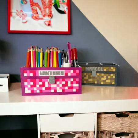 Minecraft-Style Personalized Desk Organizer