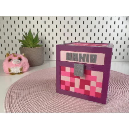 XL Box with Name in Minecraft Style