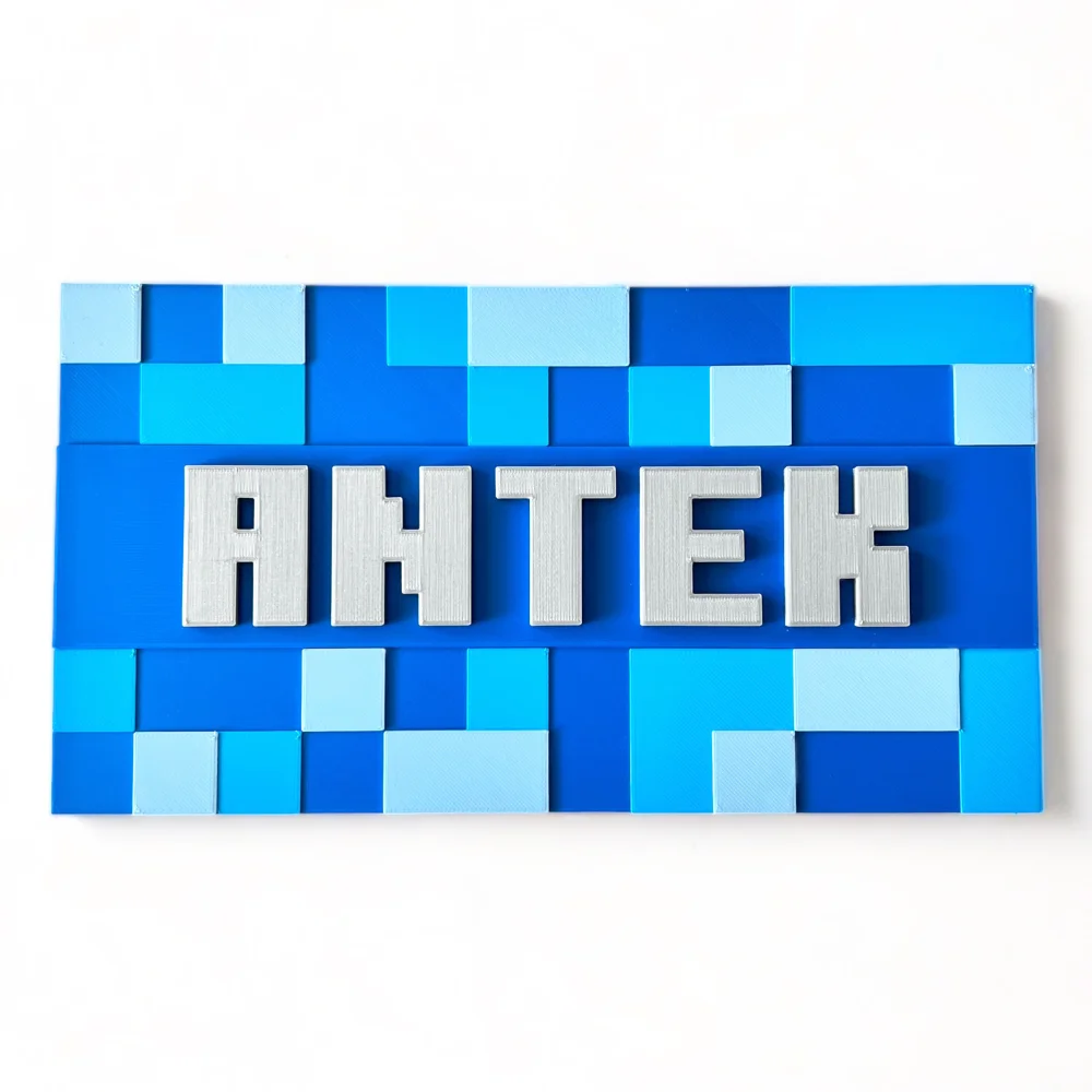 Wall/Door Sign in 3D Minecraft Style