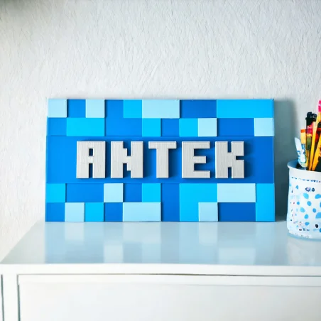 Wall/Door Sign in 3D Minecraft Style