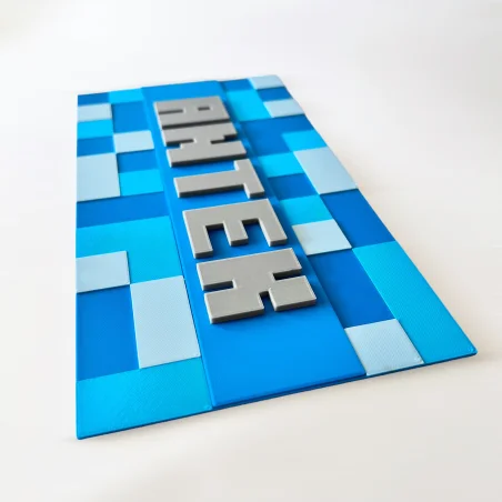 Wall/Door Sign in 3D Minecraft Style