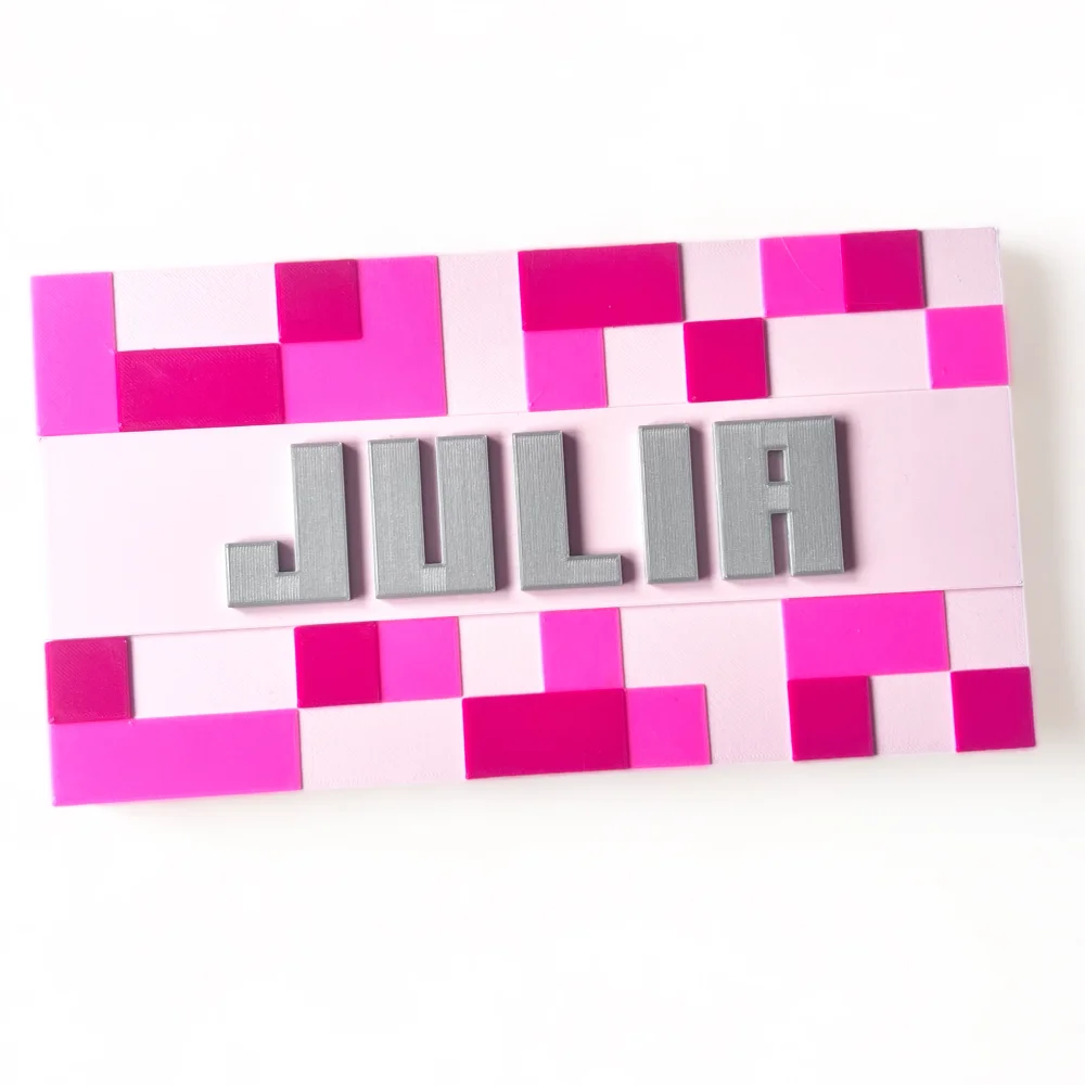 Wall/Door Sign in 3D Minecraft Style