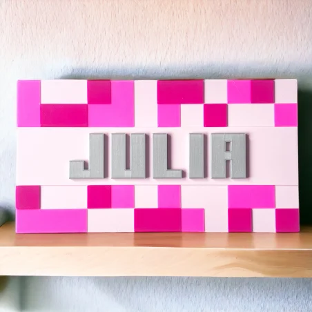 Wall/Door Sign in 3D Minecraft Style