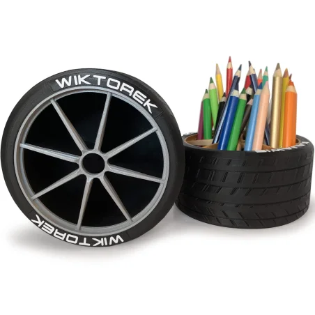 Desk Organizer Tire Crayon Holder for Young Car Enthusiasts