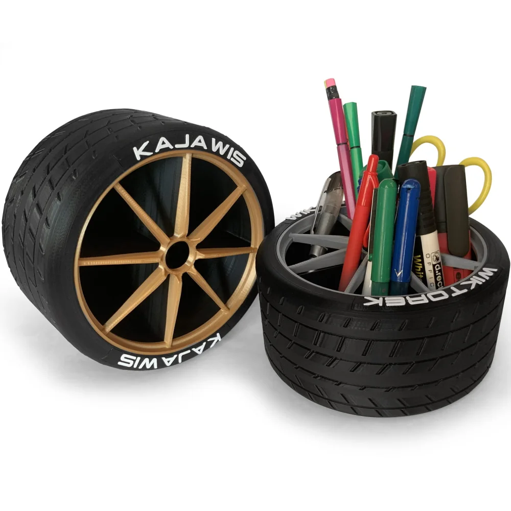 Desk Organizer Tire Crayon Holder for Young Car Enthusiasts