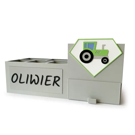 XL Desk Organizer with Drawer and Child's Name Crayon Holder