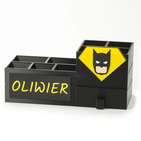 XL Desk Organizer with Drawer and Child's Name Crayon Holder
