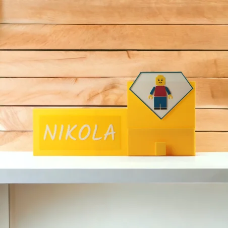 XL Desk Organizer with Drawer and Child's Name Crayon Holder