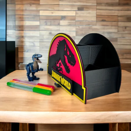 Desk Organizer with Name in Jurassic Style