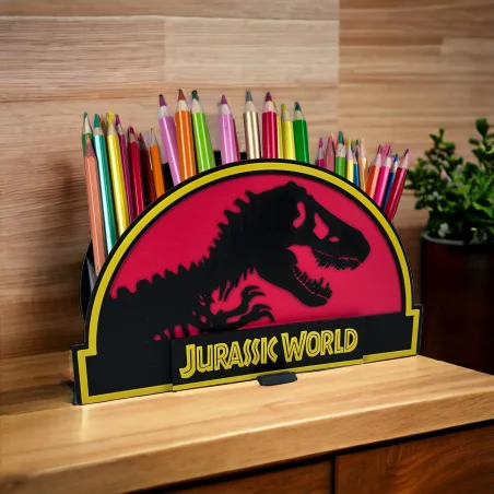 Desk Organizer with Name in Jurassic Style