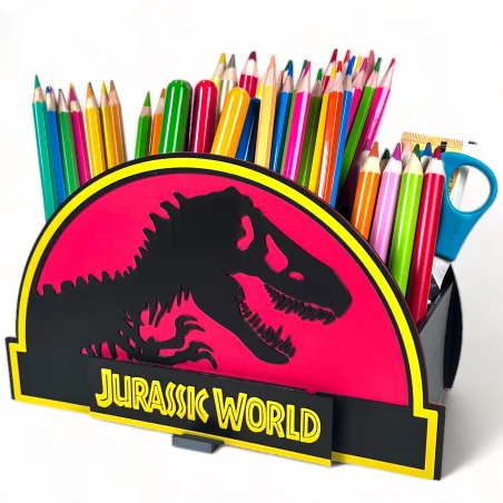Desk Organizer with Name in Jurassic Style