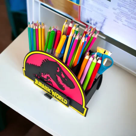 Desk Organizer with Name in Jurassic Style