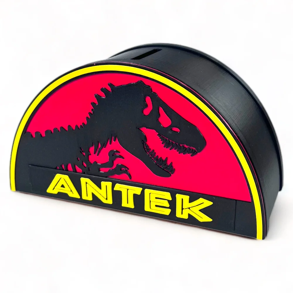Personalized Jurassic Style Children's Piggy Bank BIO