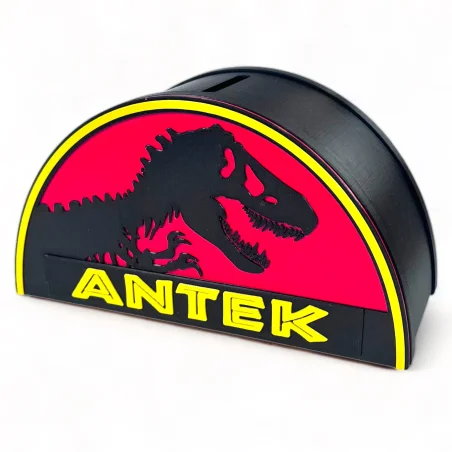 Personalized Jurassic Style Children's Piggy Bank BIO