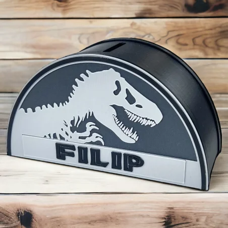 Personalized piggy bank for your child in Jurassic BIO style