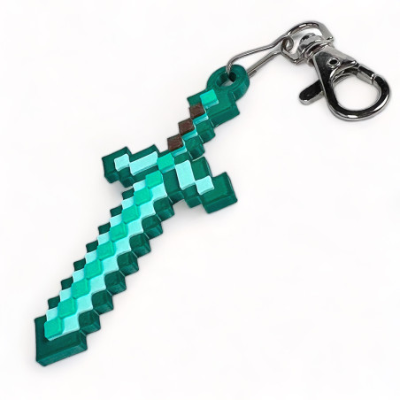 Brelok do kluczy w stylu Minecraft Miecz Diamond