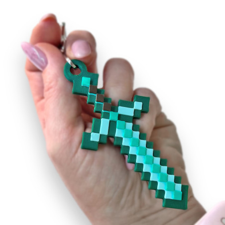 Brelok do kluczy w stylu Minecraft Miecz Diamond
