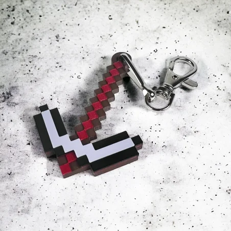 Children's Netherite Pickaxe 3D Pixel Keychain