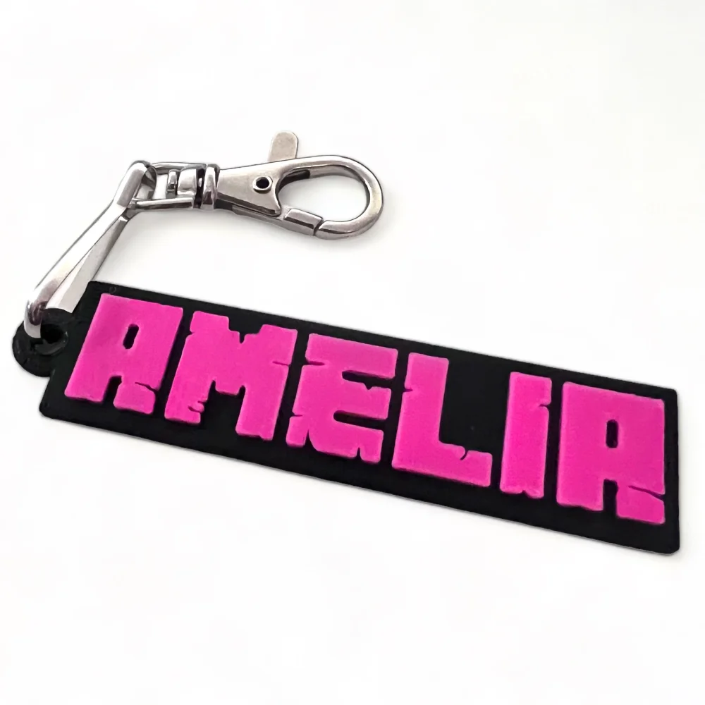 3D Minecraft-Style Name Keychain