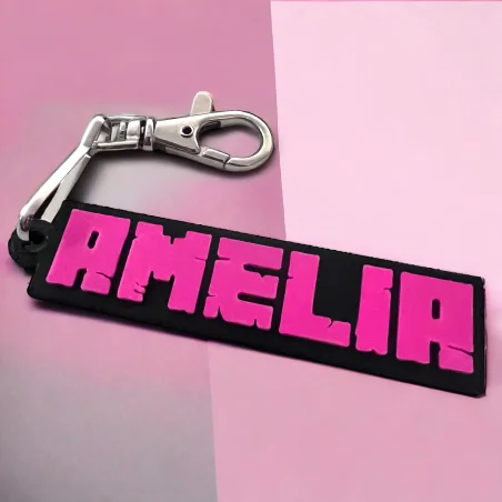 3D Minecraft-Style Name Keychain