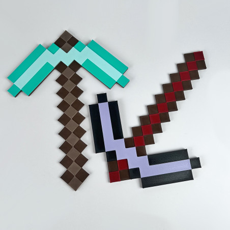 Naklejka na ścianę w stylu Minecraft Kilof Diamond