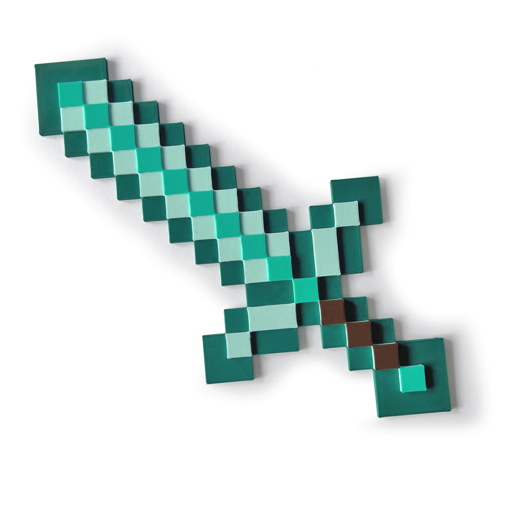 Naklejka na ścianę w stylu Minecraft Miecz Diamond