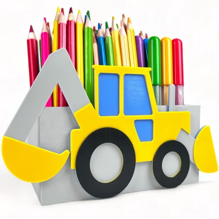 Desk Organizer with an Excavator Theme