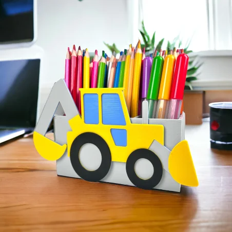 Desk Organizer with an Excavator Theme