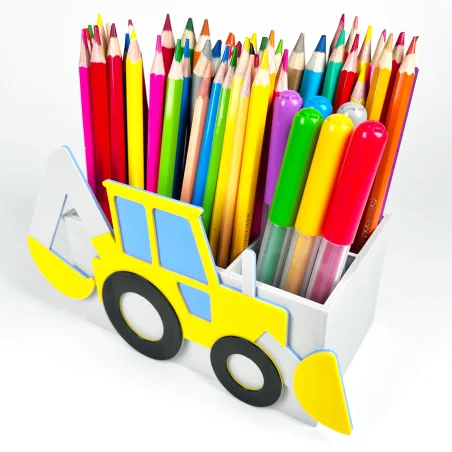 Desk Organizer with an Excavator Theme