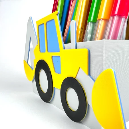 Desk Organizer with an Excavator Theme