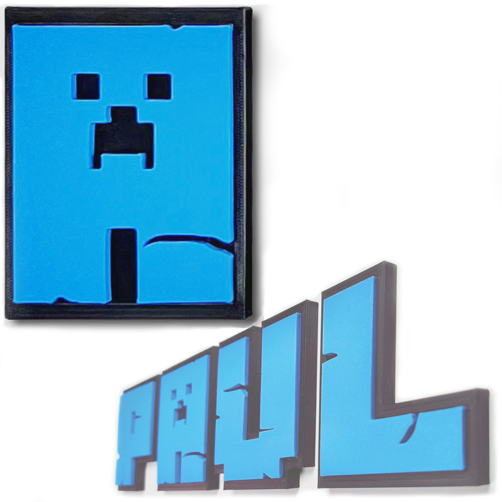 Litery XL na ścianę/drzwi w stylu Minecraft 3D