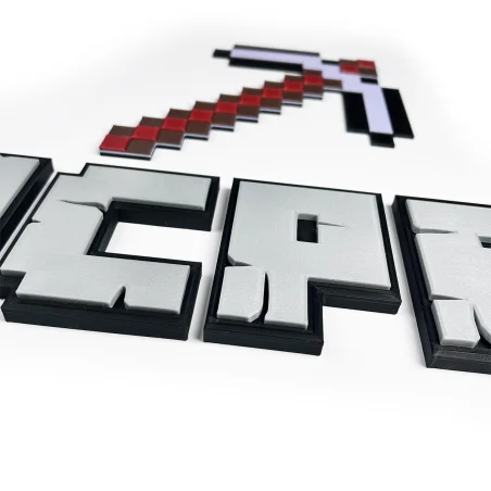 XL Letters for Wall/Door in 3D Minecraft Style