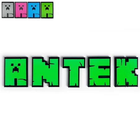 Letters L for wall/door in 3D Minecraft style