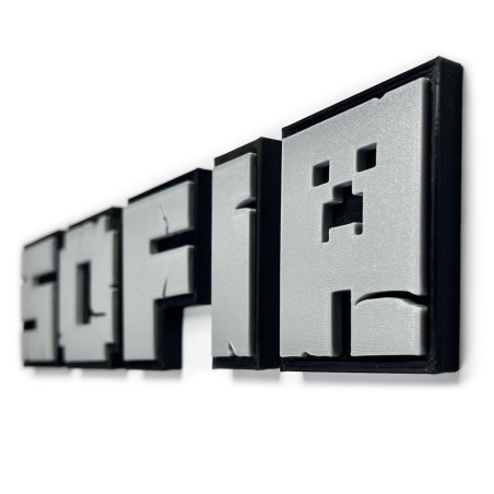 Litery L na ścianę/drzwi w stylu Minecraft 3D