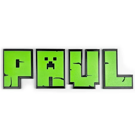 Letters L for wall/door in 3D Minecraft style