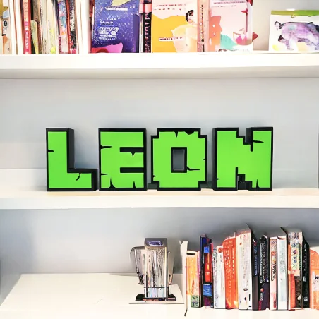 XL Standing Letters in Minecraft Style