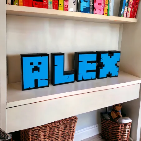 XL Standing Letters in Minecraft Style