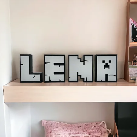 XL Standing Letters in Minecraft Style